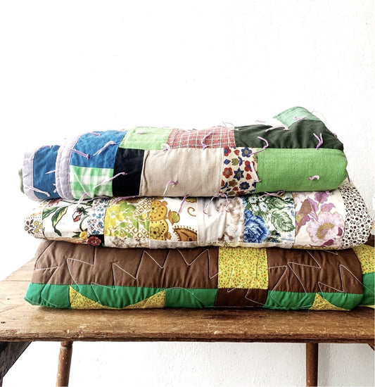 Vintage Handmade Cotton Quilt