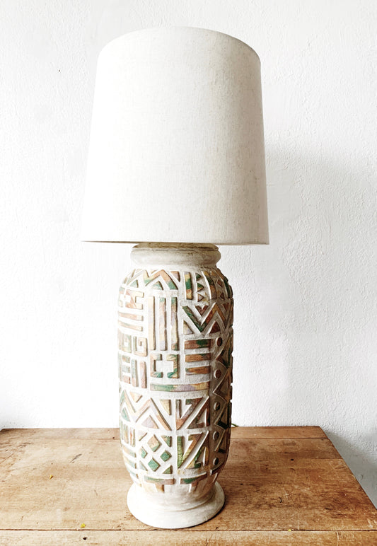 Vintage pottery Lamp with Shade