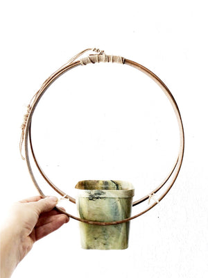Vintage Bamboo Hanger with Pot