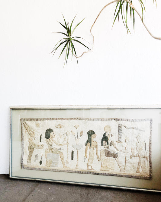 Vintage Art Deco Egyptian Revival Tapestry