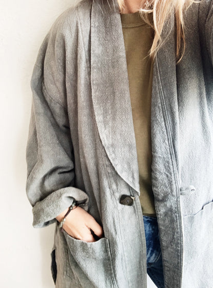 Vintage Hemp Cotton Blend Poet Jacket