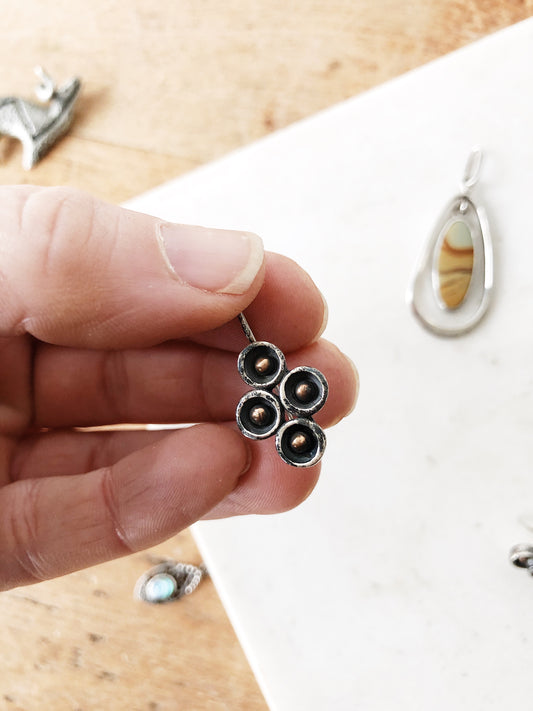 Vintage Modernist Sterling Earrings