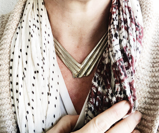 Vintage Aged Silver Choker