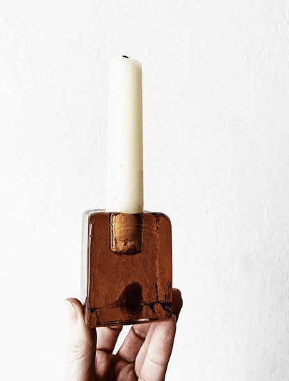 BLENKO Modernist Scandinavian Cube Candle Holder
