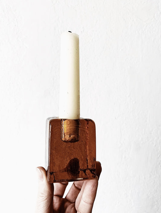 BLENKO Modernist Scandinavian Cube Candle Holder