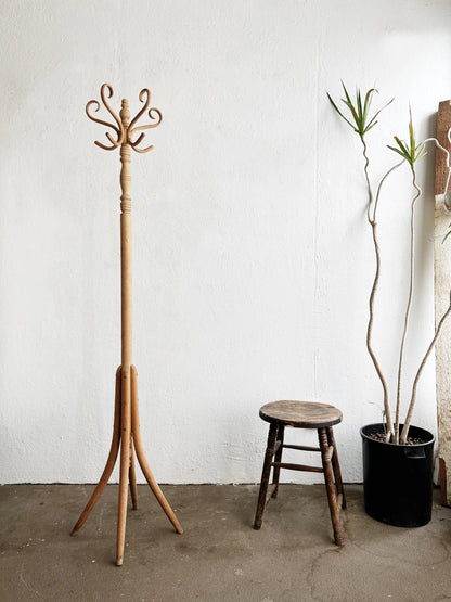 Vintage Natural Wood Hall Tree
