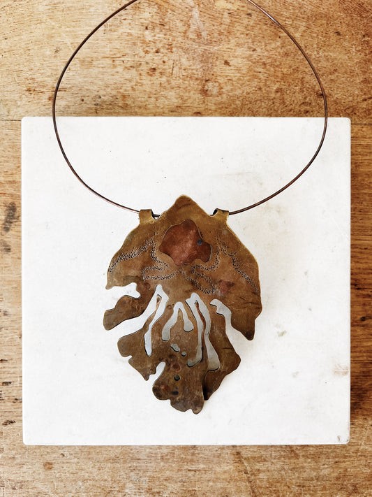Mid Century Copper Pendant Necklace