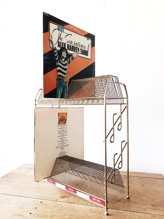 Vintage Brass Record Stand