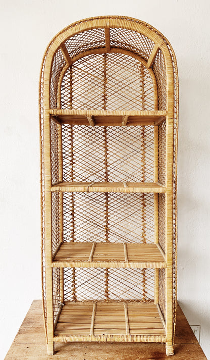Vintage Arched Wicker Shelf