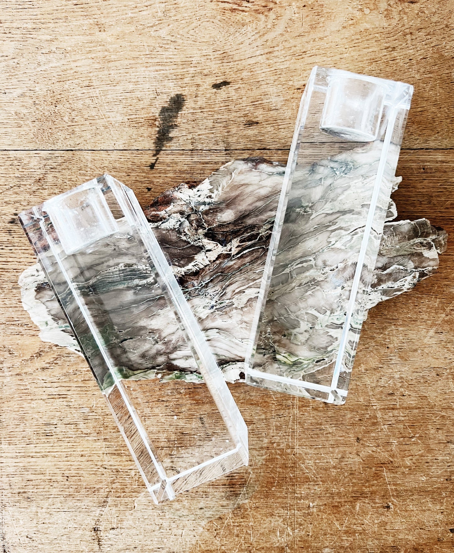 Vintage Crystal Candle Holders