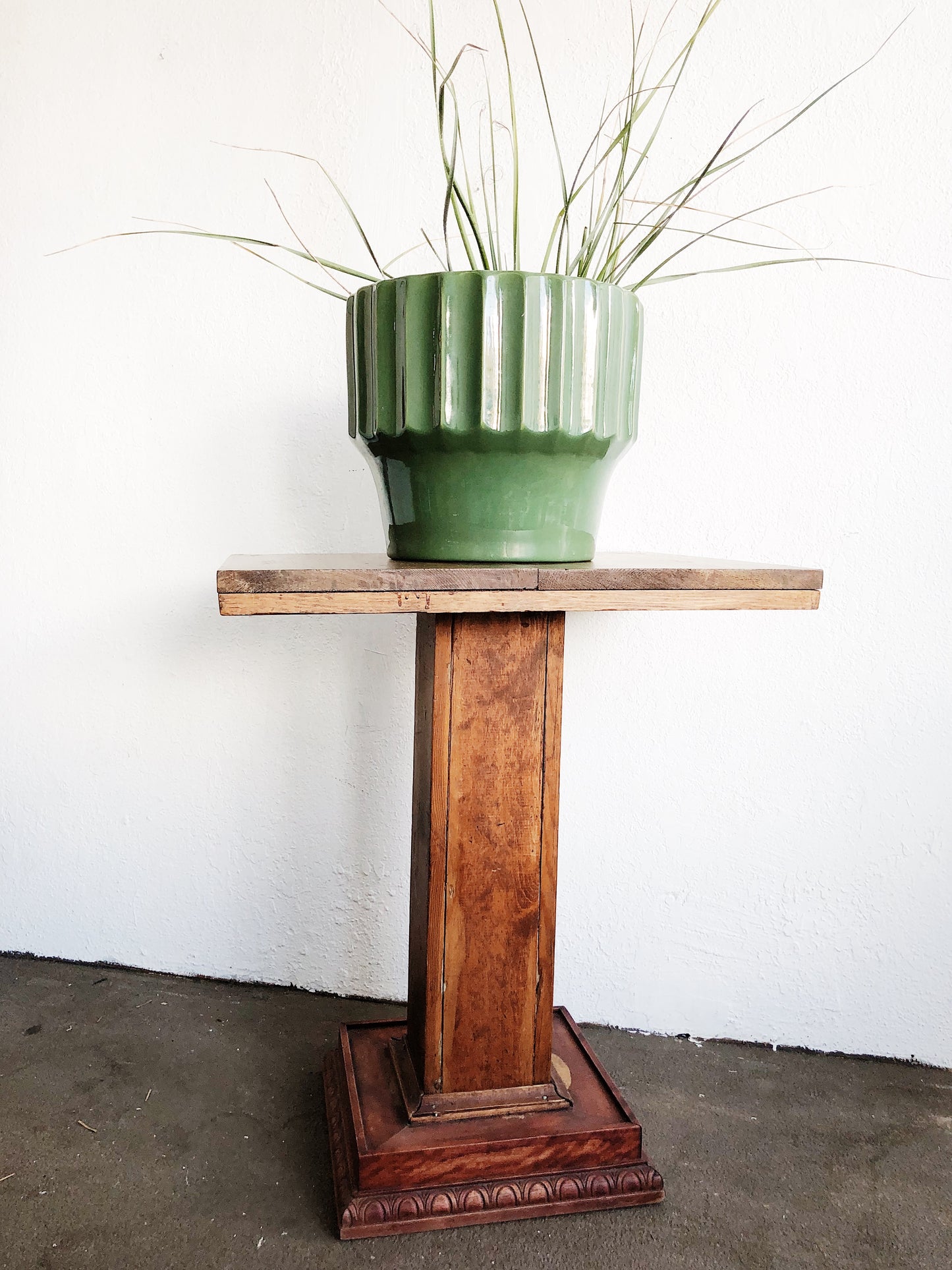 Antique Wood Pedestal Table