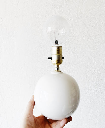 Vintage White Ceramic Orb Lamp
