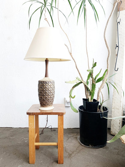 Mid Century Pottery Lamp with Shade
