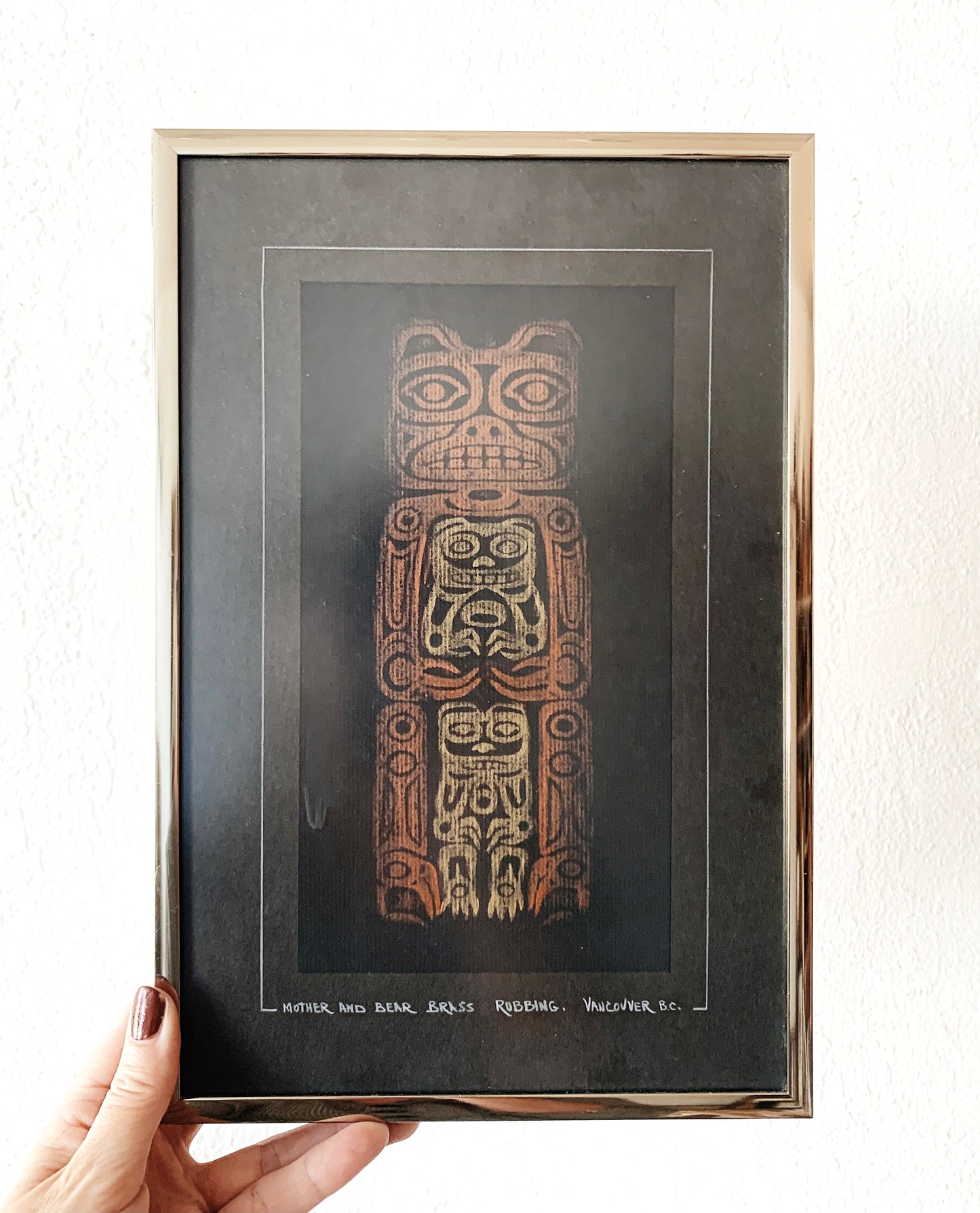 Mother and Bear Original Brass Rubbing
