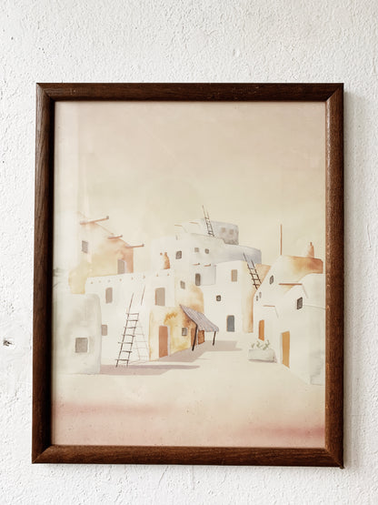 Vintage Pueblo Art Lithograph
