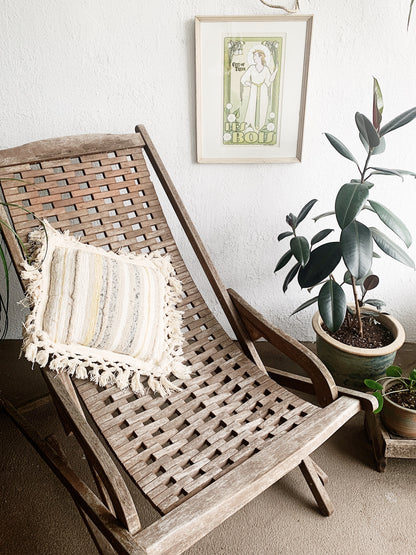 Vintage Wood Outdoor Lounger