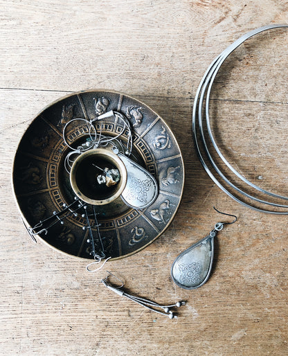 Vintage Mexican Silver Circle Earrings