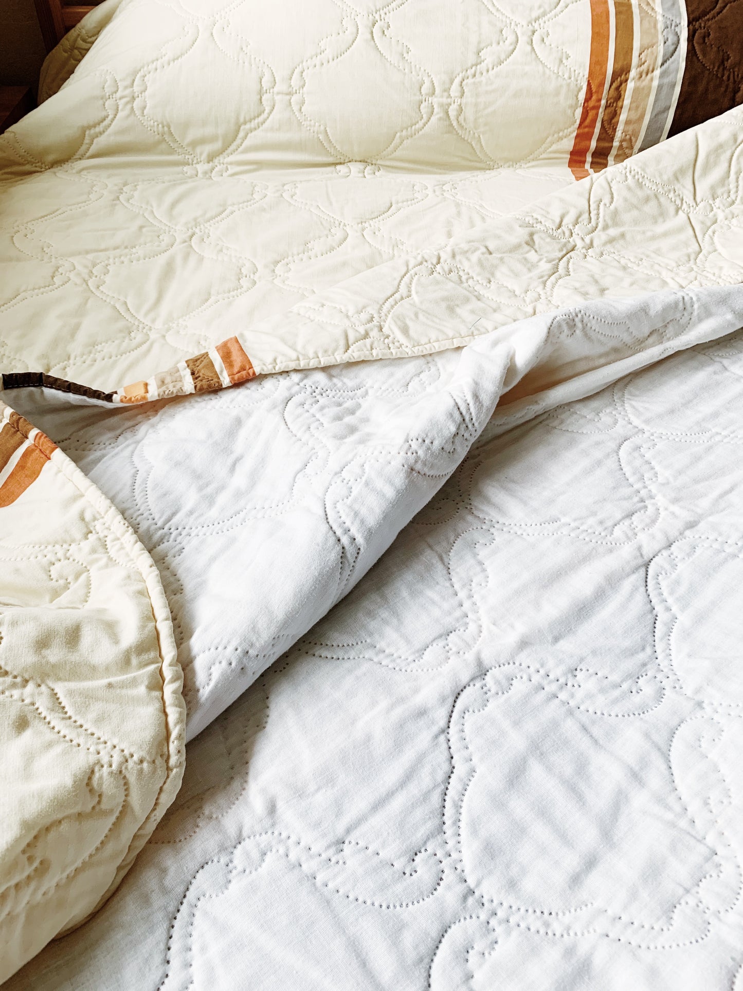 1970’s Queen Quilted Cotton Bedspread