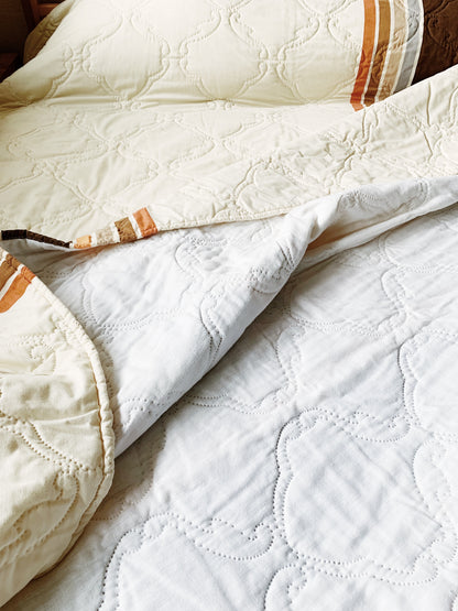 1970’s Queen Quilted Cotton Bedspread