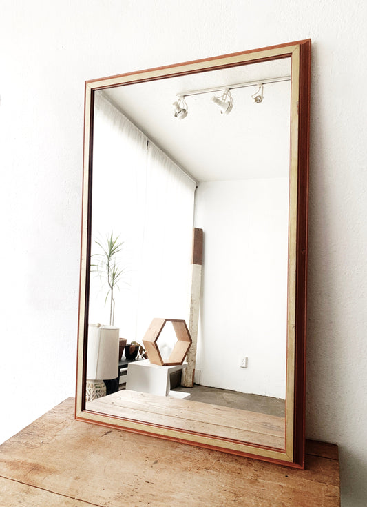 Large Vintage Wood Framed Mirror