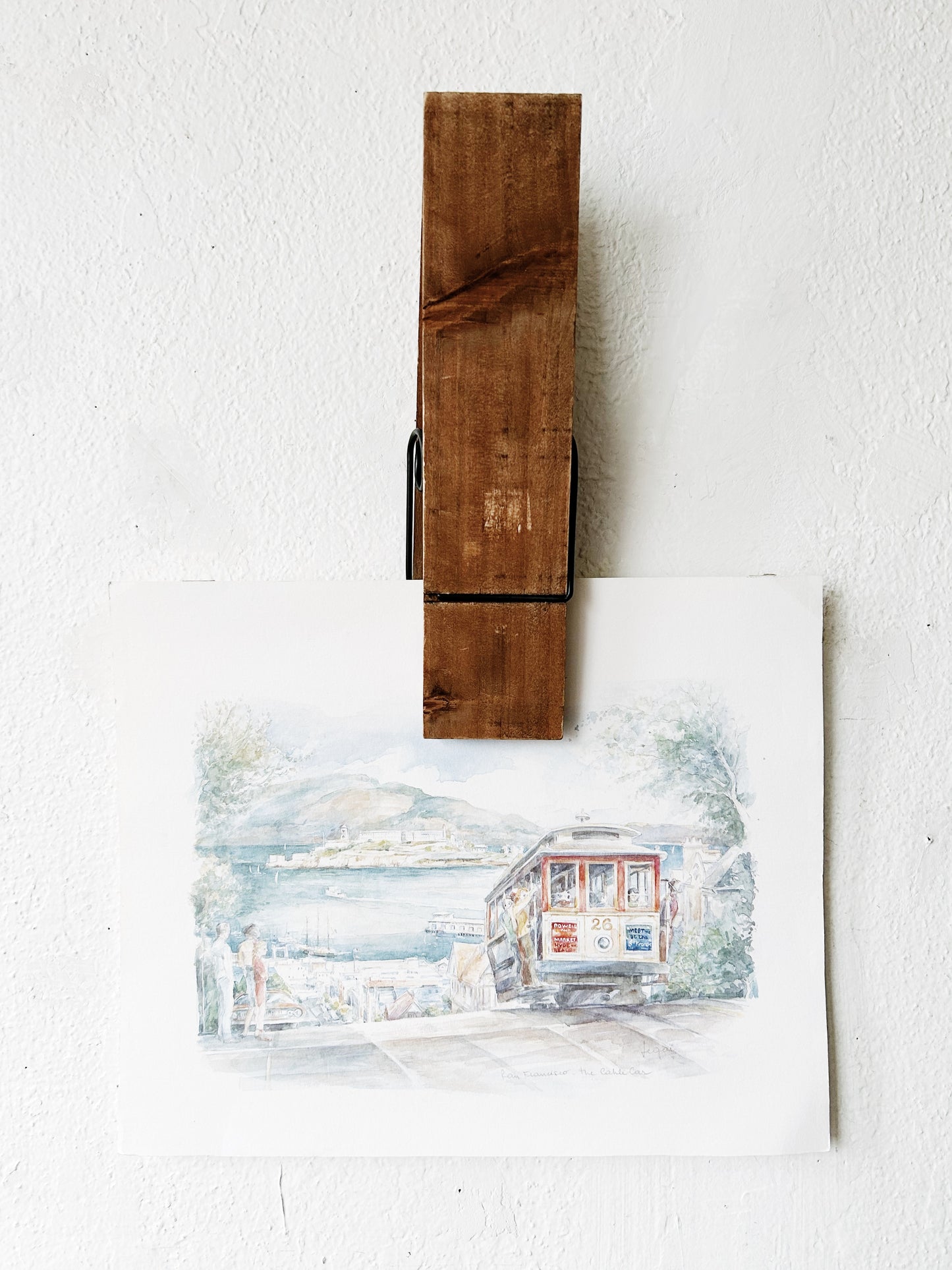 Extra Large Vintage Wood Paperclip