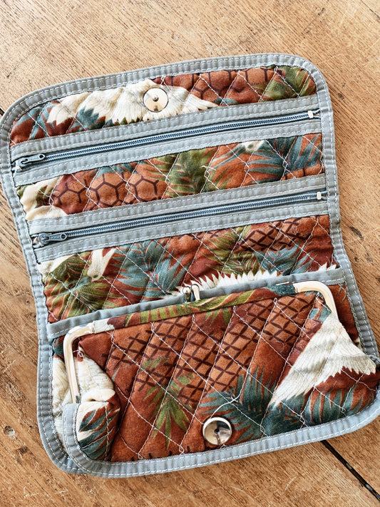 Vintage Quilted Crane Wallet