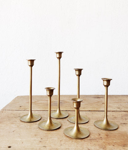 Vintage Minimal Brass Candlesticks
