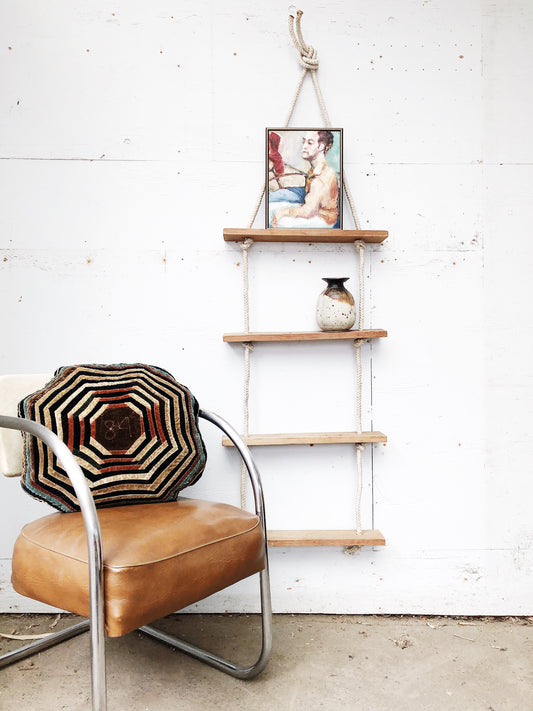 Vintage Rope Ladder Shelf