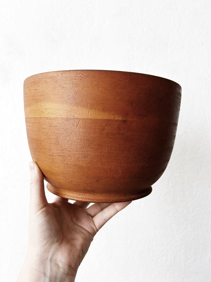 Antique Turned Wood Serving Bowl