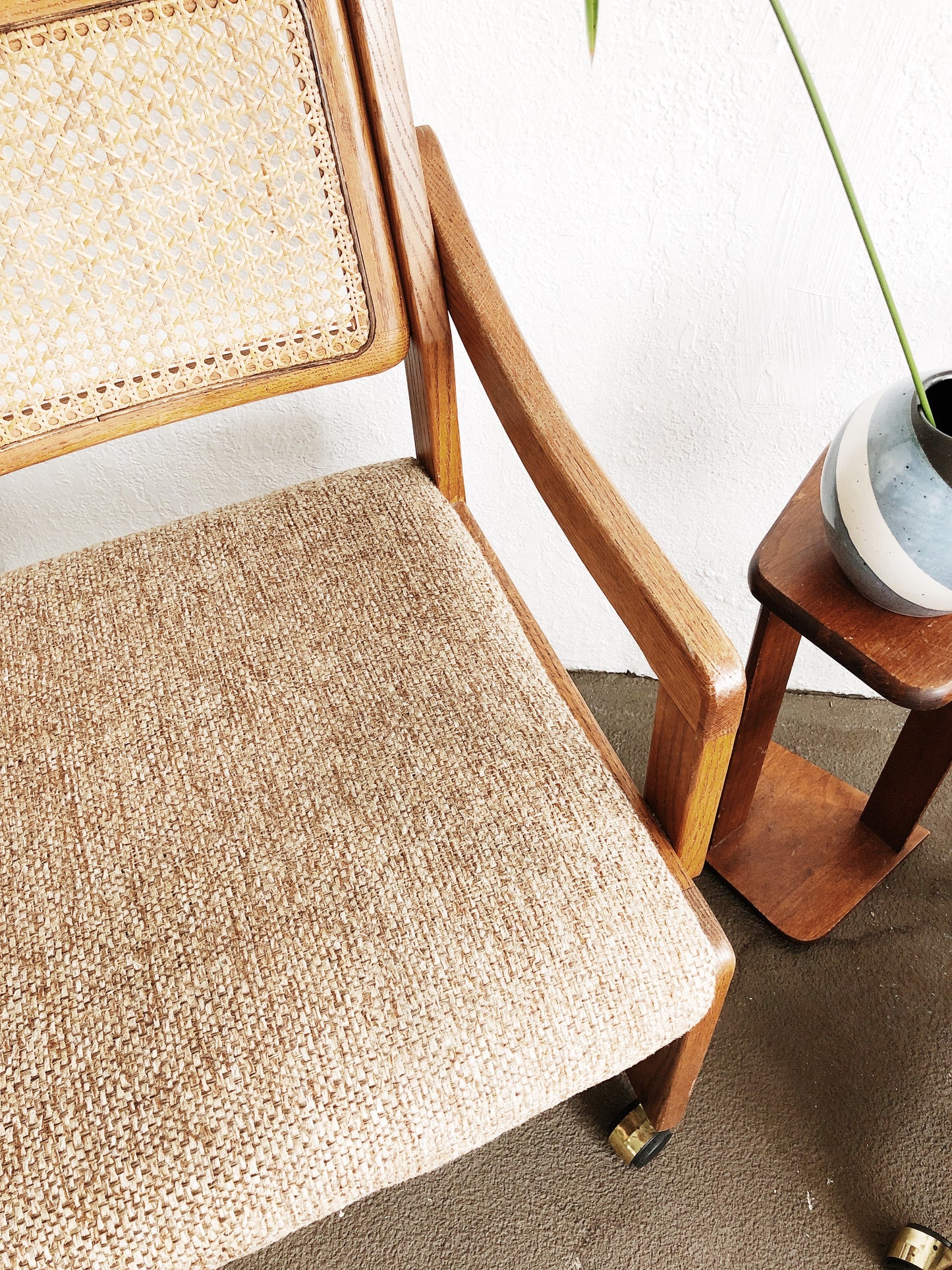 Vintage Rolling Cane Back Chair