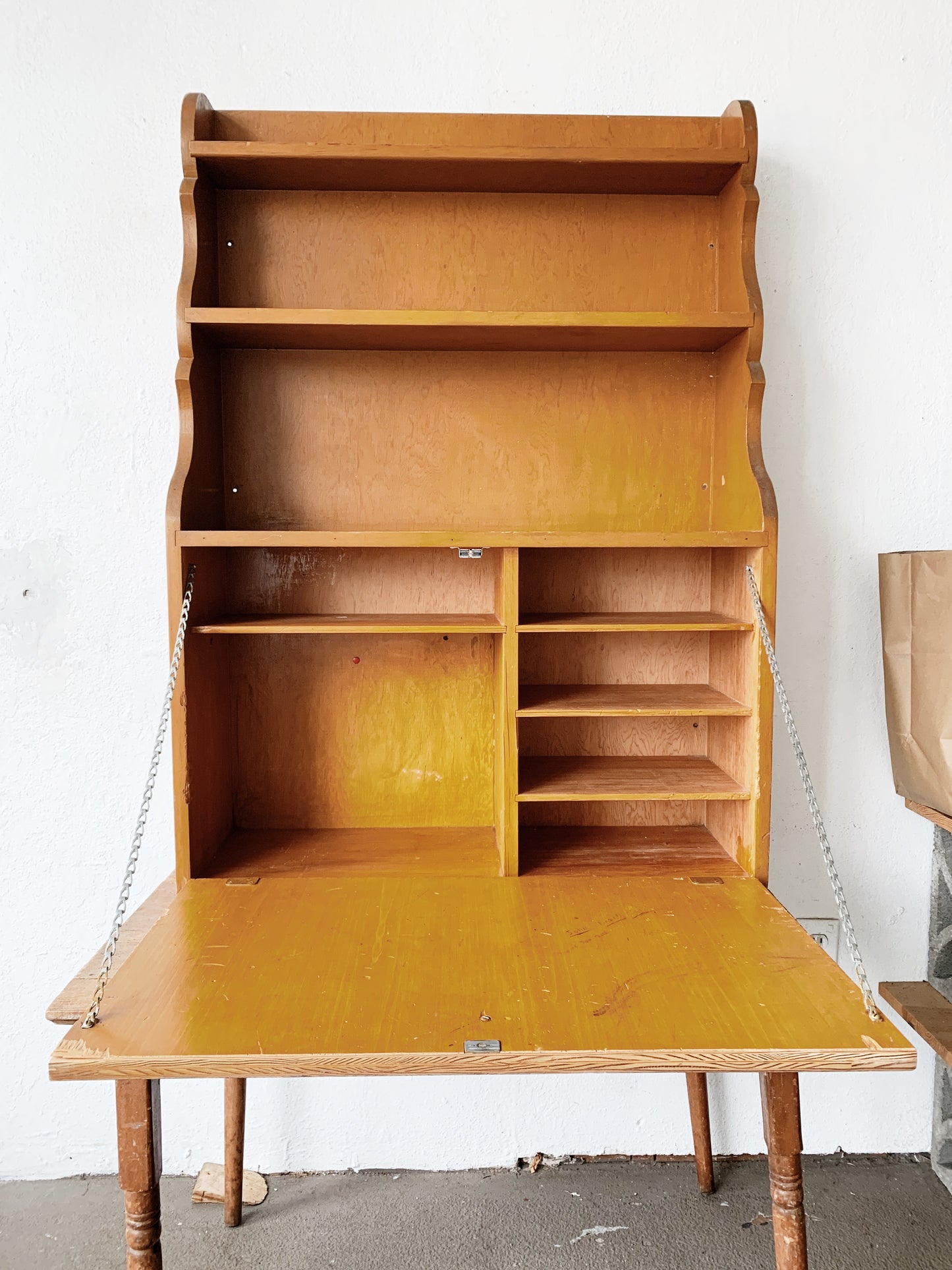 Vintage Wood Shelf/Desk Work Station
