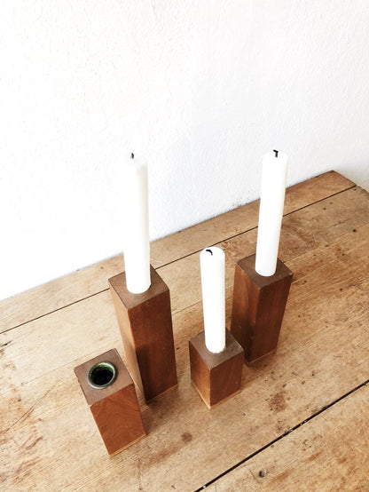 Vintage Walnut Candlestick Collection