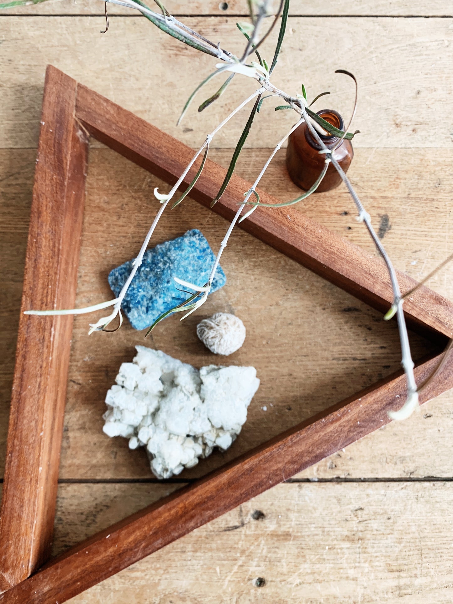 handmade wood triangle shelf