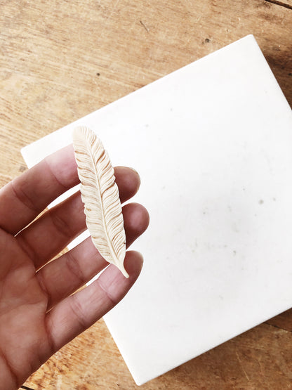 Vintage Bone Feather Pin