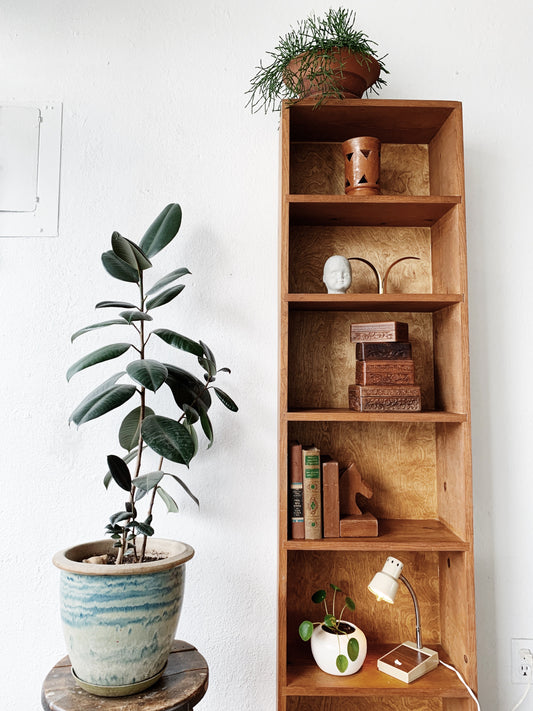 Tall Vintage Wood Shelf