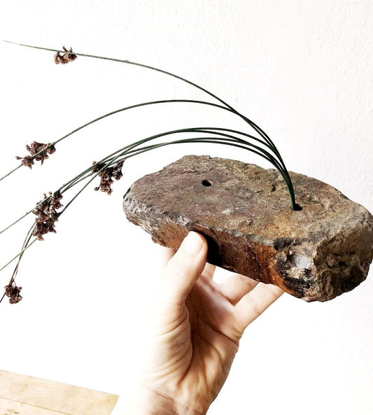 Stone Ikebana Wabi Sabi Vase