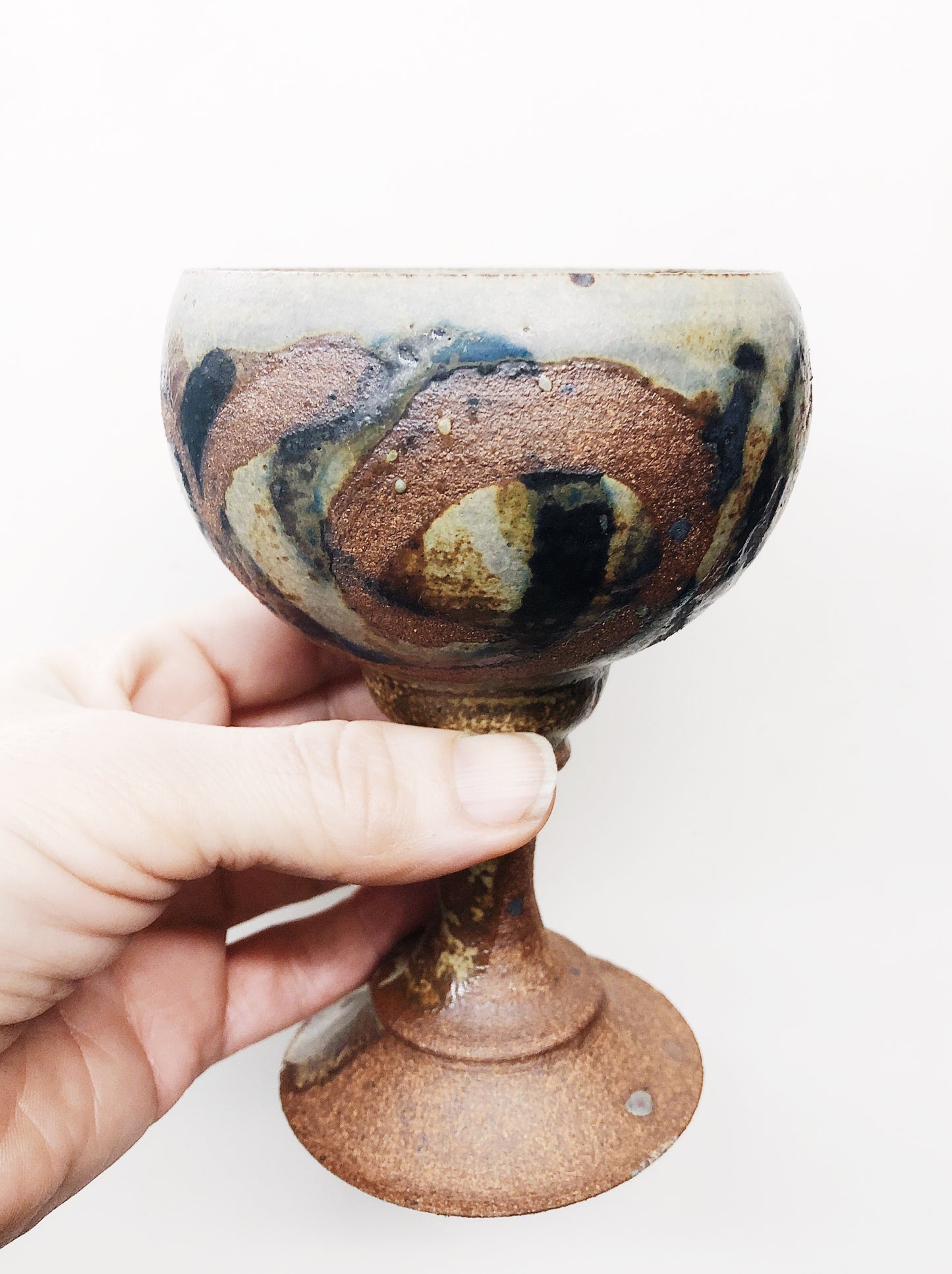 Set of 10 Vintage Stoneware Goblets