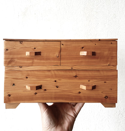Vintage Handmade Pine Chest / Jewelry Box