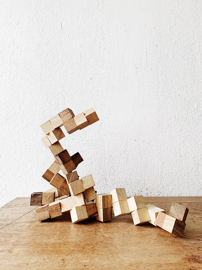 Movable Wood Block Sculpture