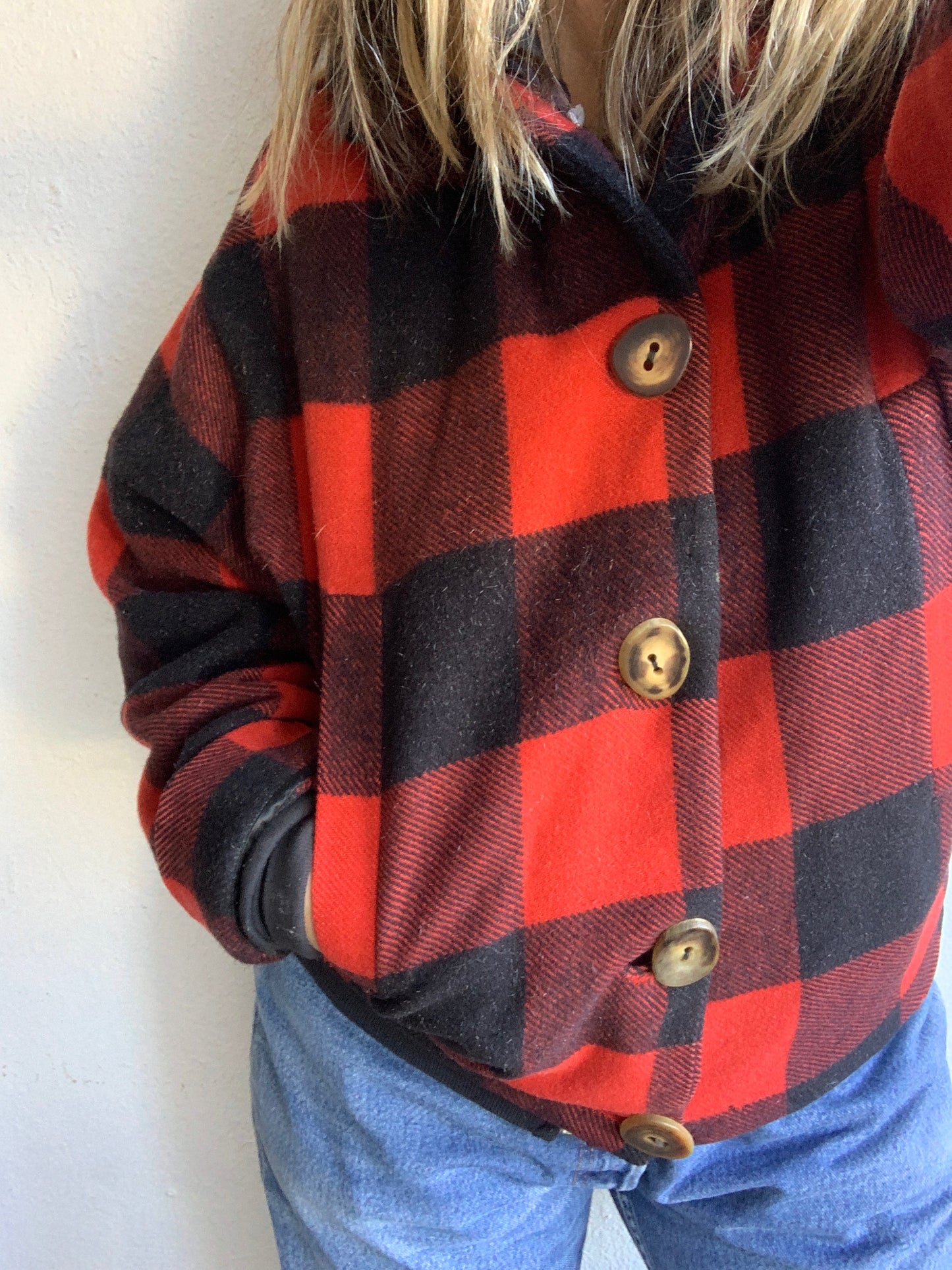 Vintage Wool Buffalo Plaid Jacket