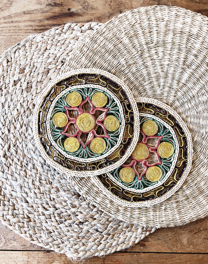 Pair of Vintage Straw Mats
