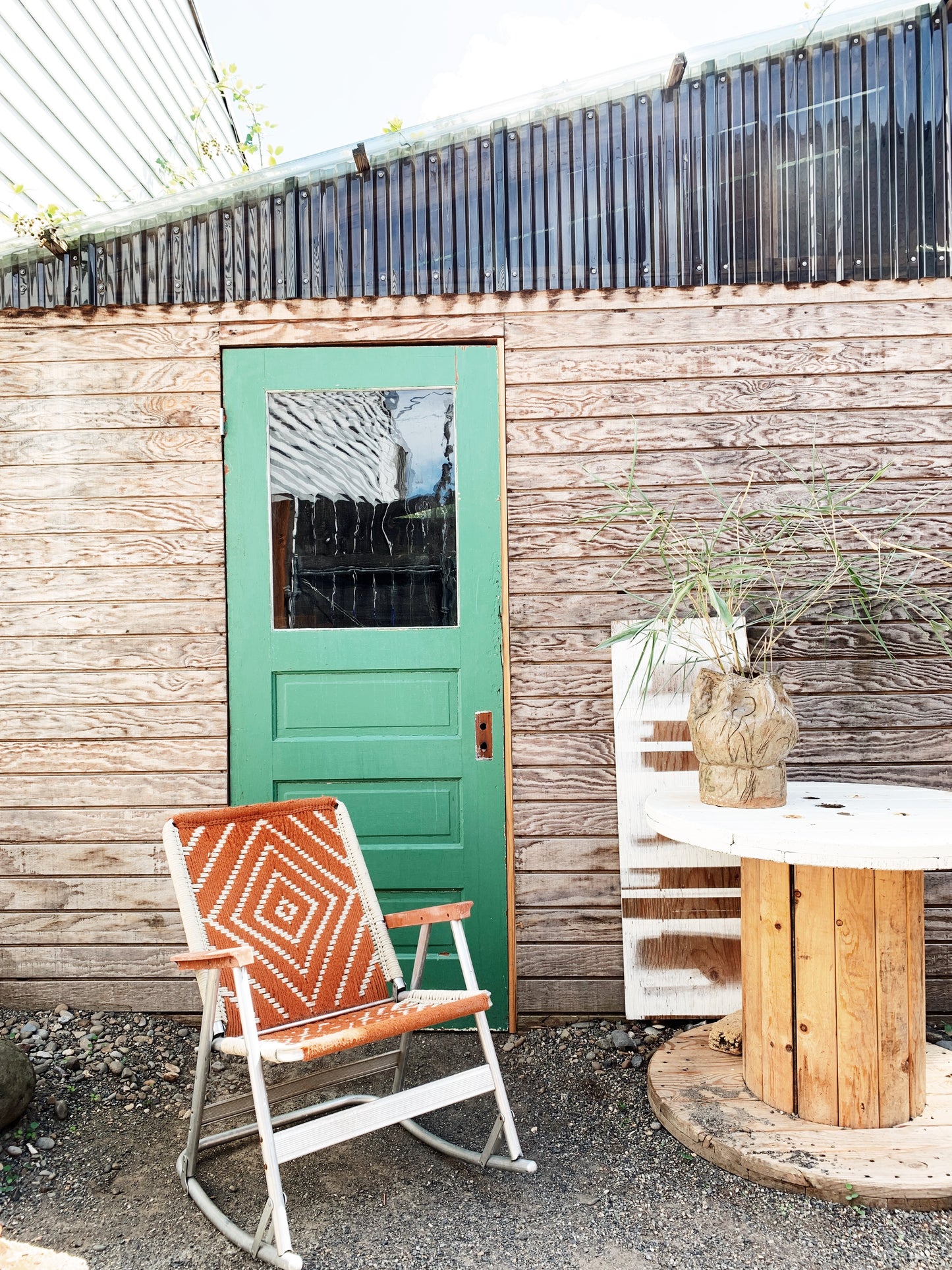 Vintage Aluminum Macrame Rocker