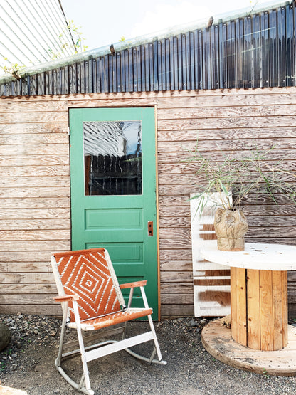 Vintage Aluminum Macrame Rocker
