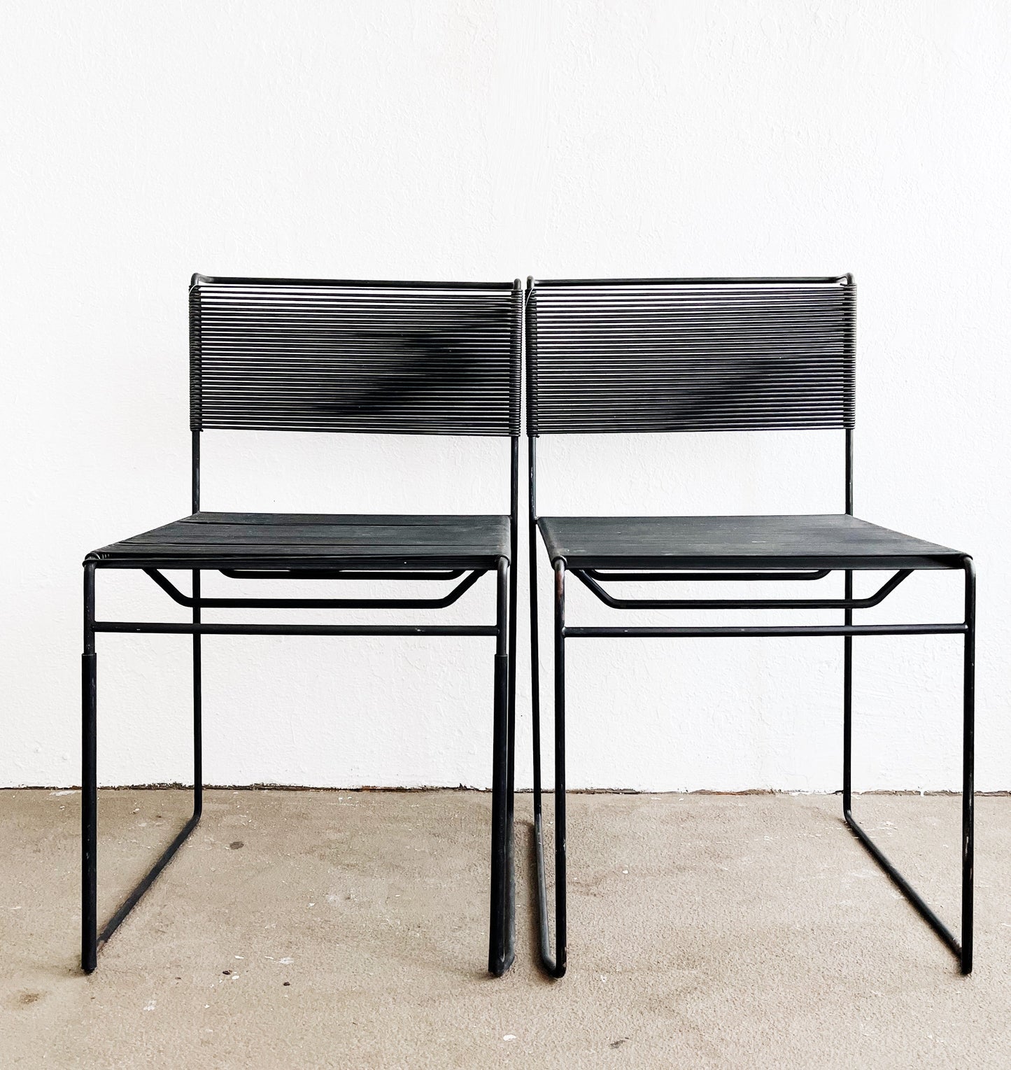 Pair Original Giandomenico Belotti for Fly Line Spaghetti Chairs