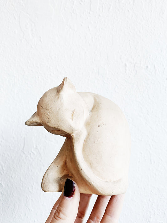 Vintage Bisque Ware Cat Sculpture
