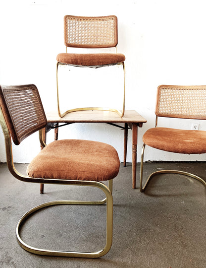 Three Vintage Caned Back Chairs