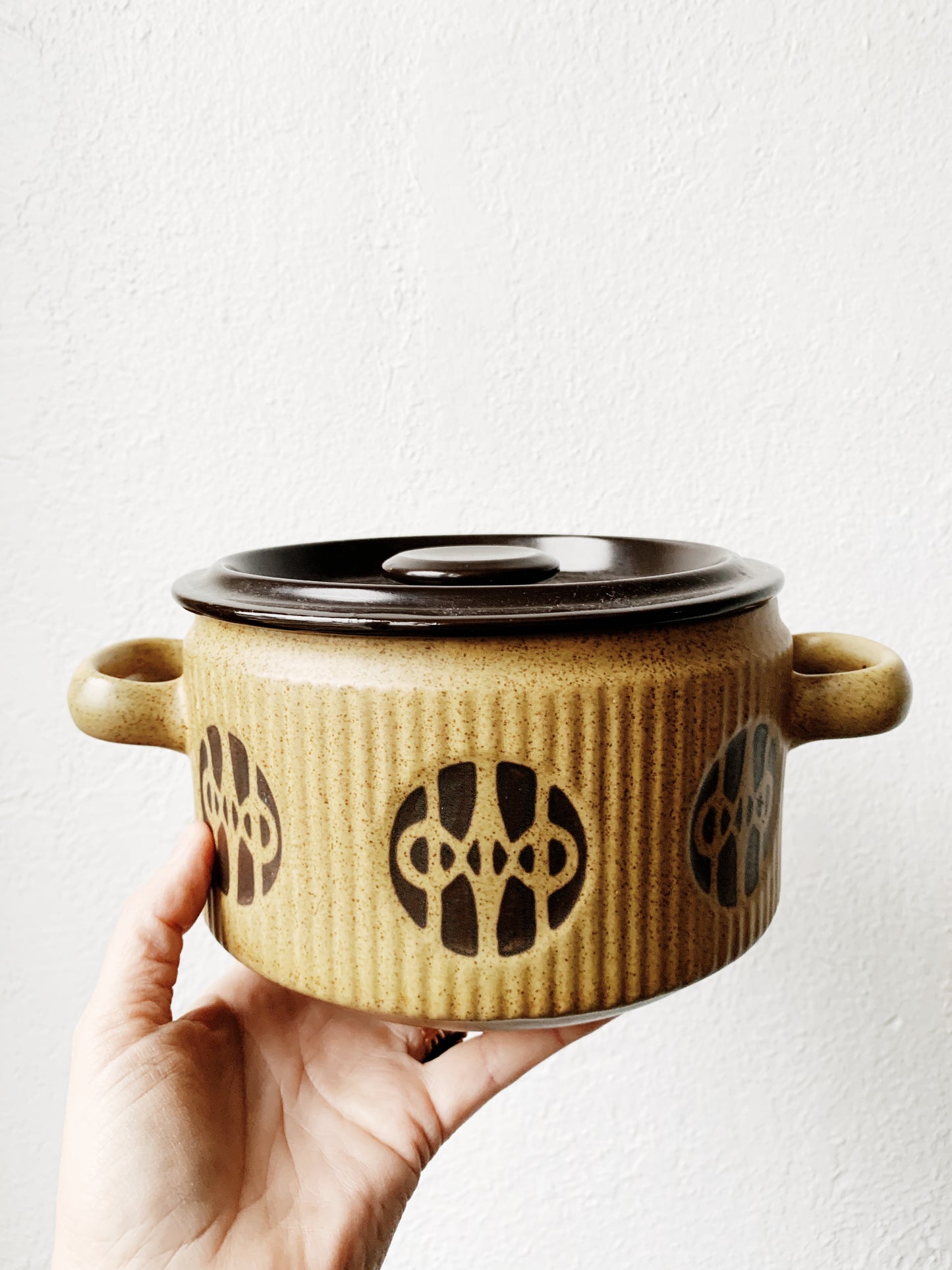 Mid Century Danish Lidded Pottery Crock