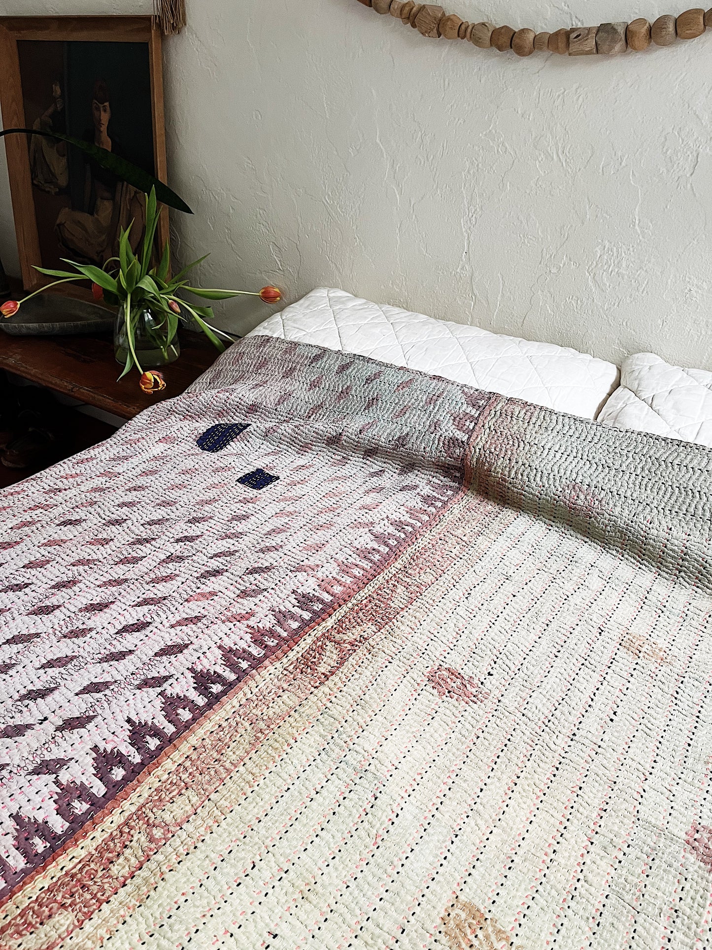 Handmade Cotton Kantha Quilt
