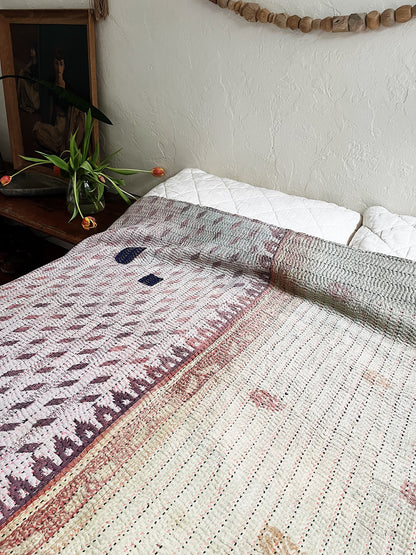 Handmade Cotton Kantha Quilt