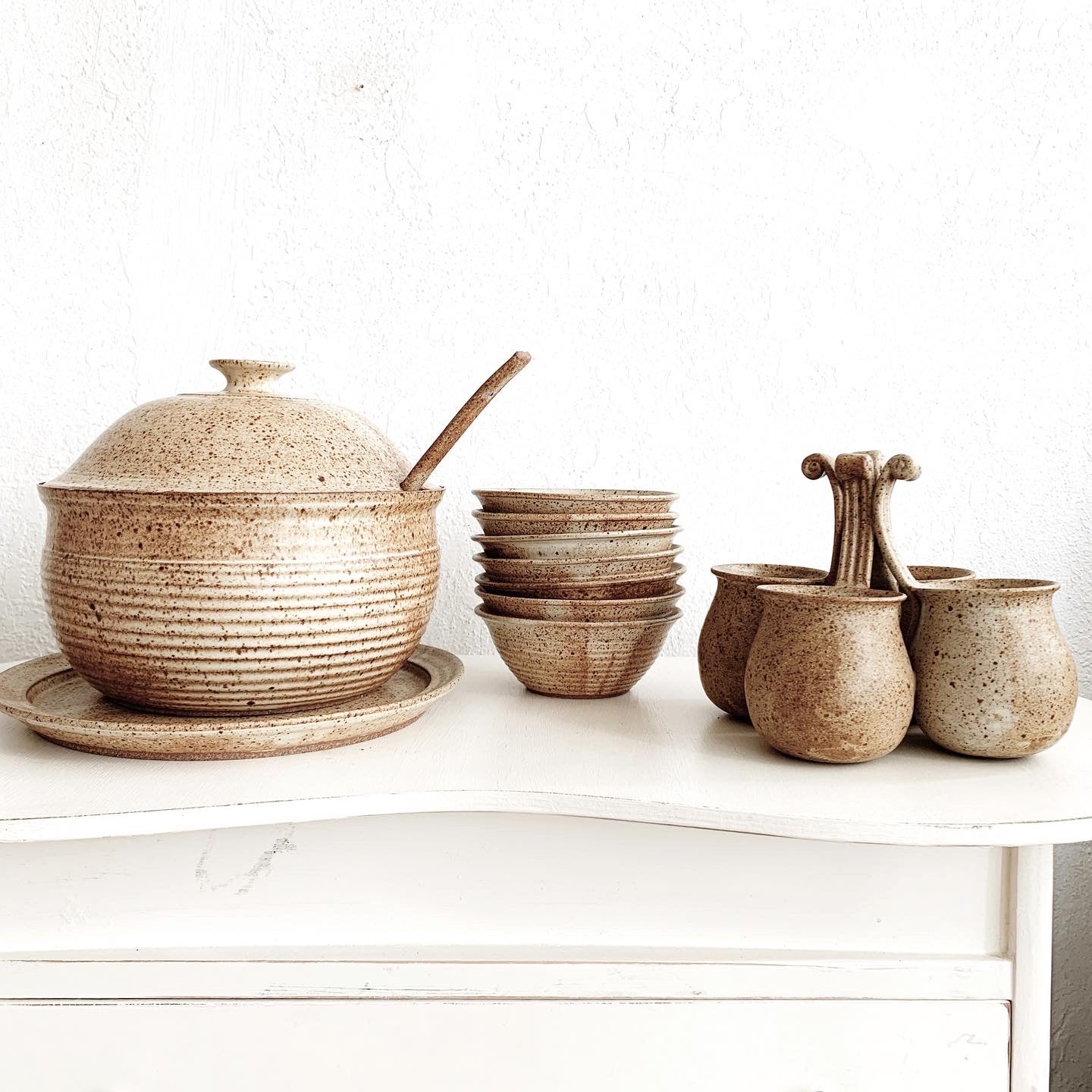 RESERVED Wool Dhurrie Rug/ Pozole Set